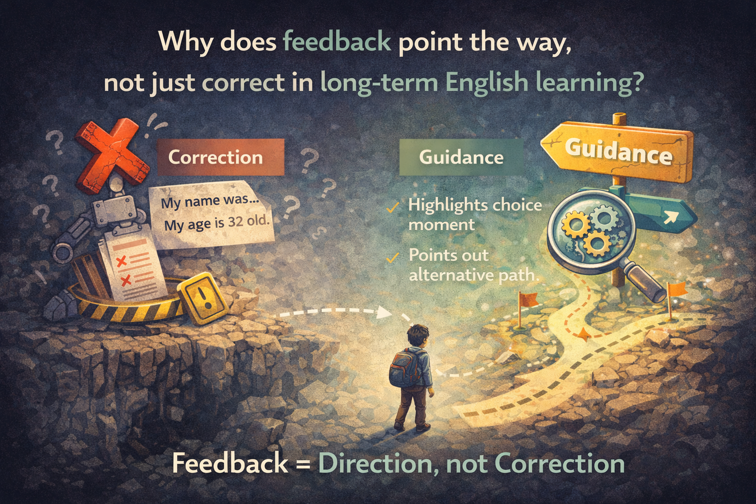 장기 학습에서 피드백은 왜 교정이 아니라 방향 제시가 되는가
