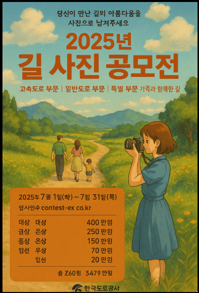 한국도로공사 &quot;길 사진&quot; 공모전 홍보 포스터