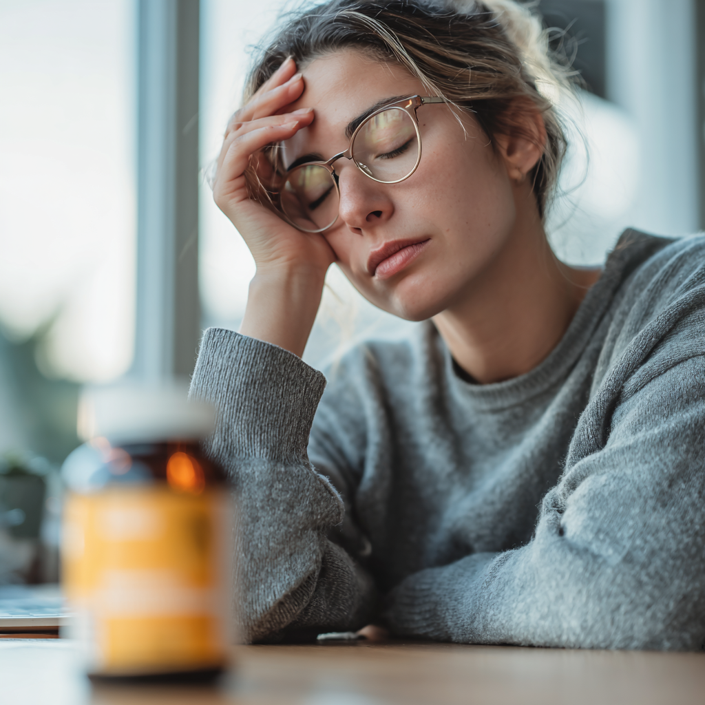 비타민D부족으로 피로해하는 여성, 실사형 이미지