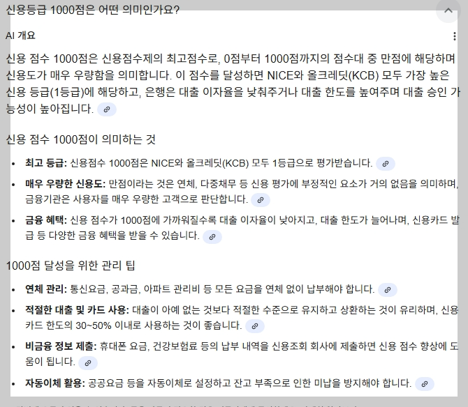 신용점수1000점은 어떤 의미인가요