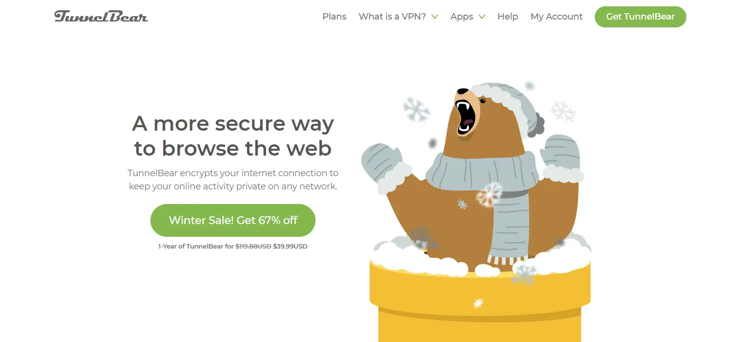 무료 VPN 5위 TunnelBear