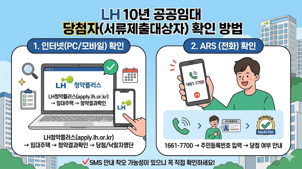 LH 10년 분양전환 공공임대 당첨자 확인방법