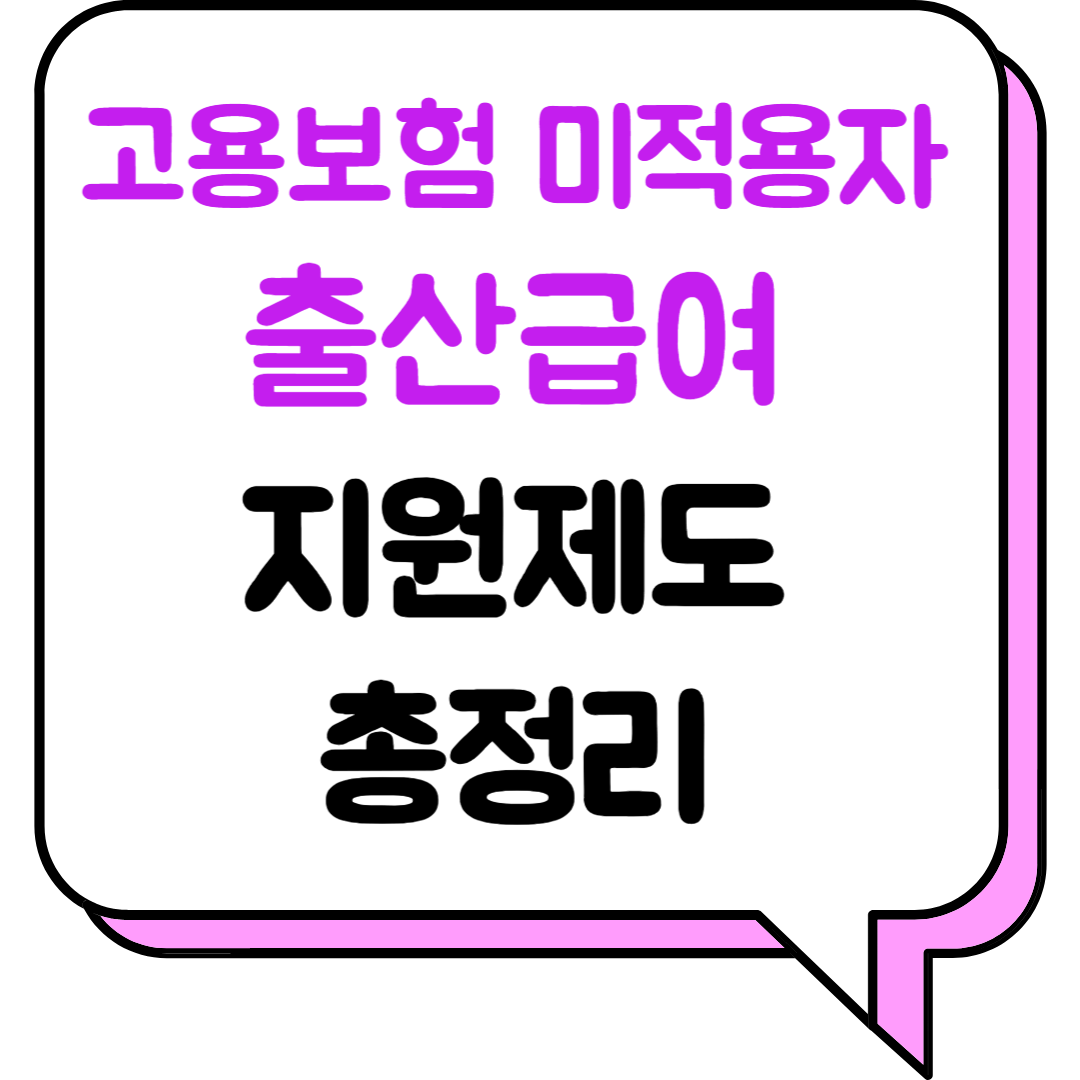 고용보험 미적용자 출산급여 지원제도 총정리