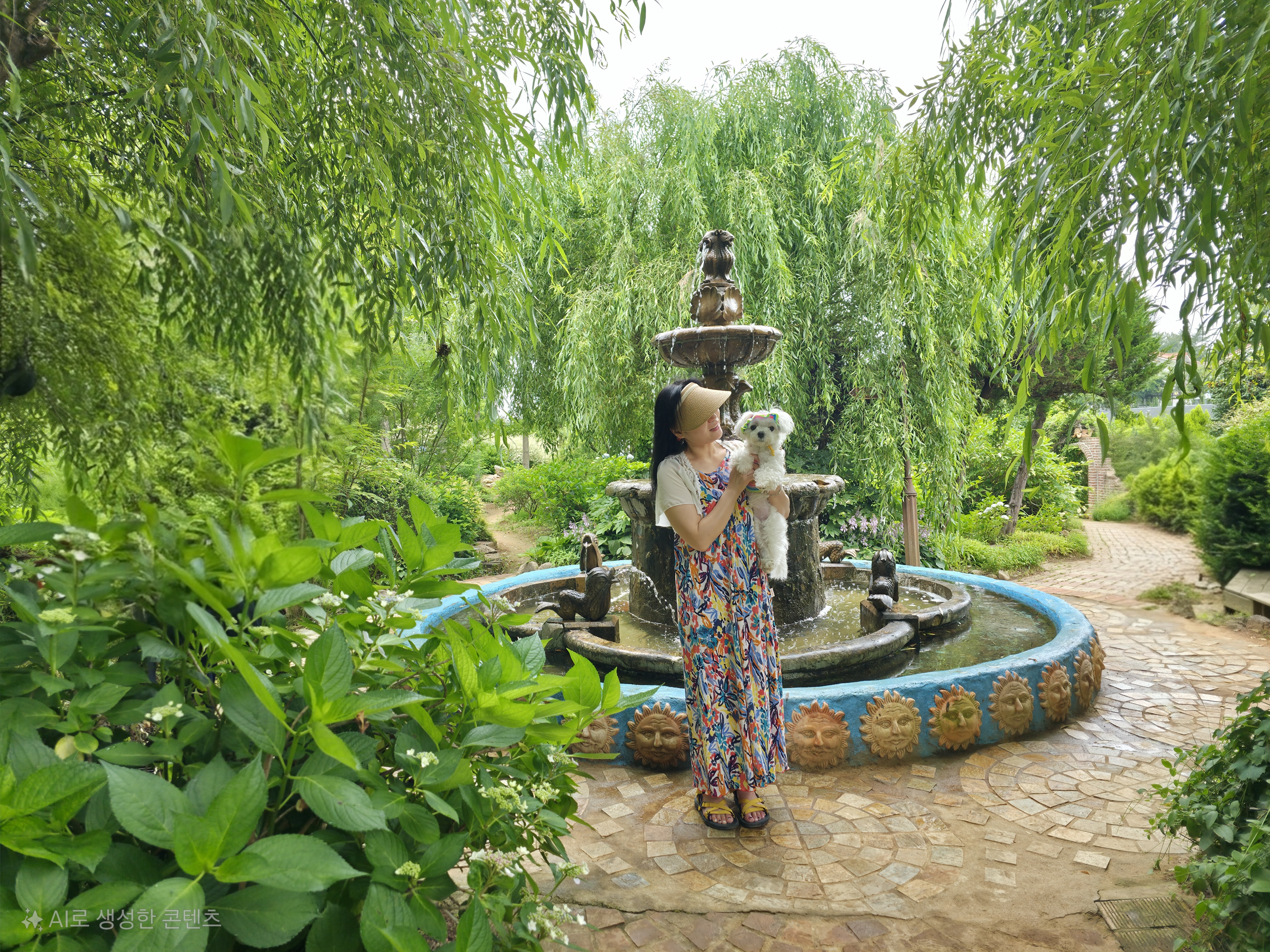 팜카밀레 허브농원에서 라떼와 찍은 사진