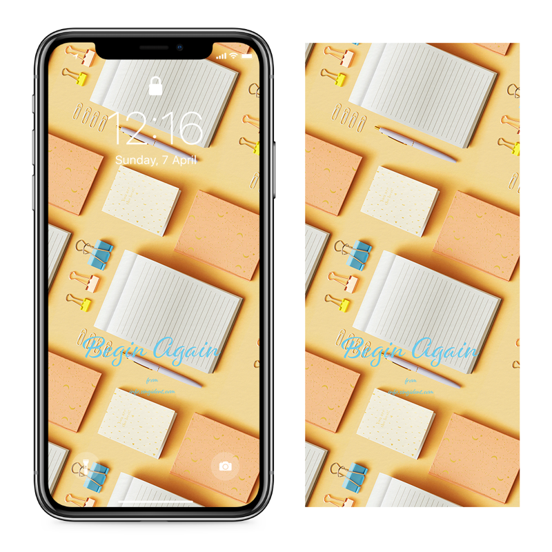 06 펜 클립 줄노트 대각선 C - Begin Again 아이폰가을배경화면