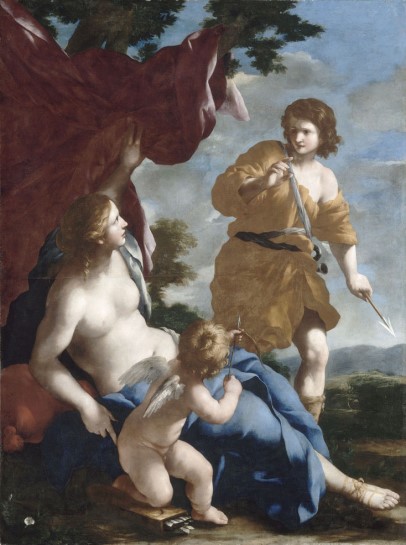 아도니스와-함께-사냥을-가는-아프로디테---지오반니-프란체스코-로마넬리,-17C