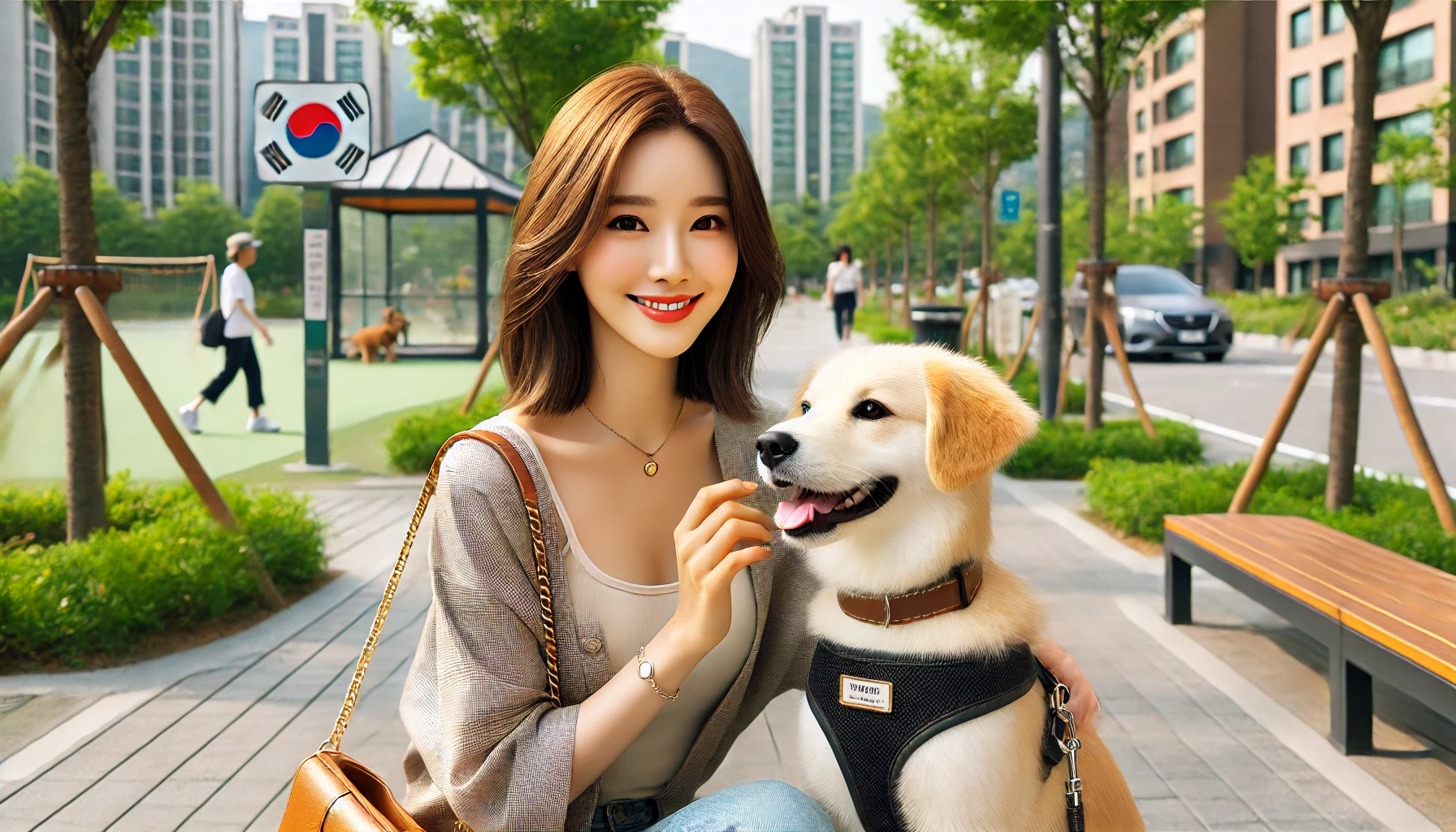 반려견과 산책하는 이미지