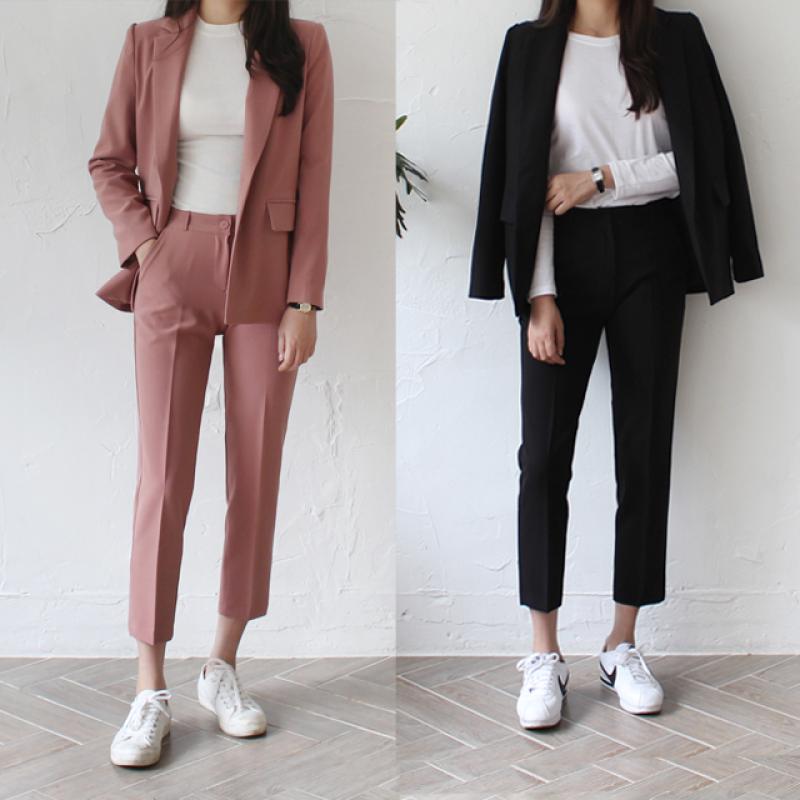 9컬러 여성정장세트 바지 여자셋업수트 면접복장 여자세미정장 투피스 봄 가을 블랙 핑크