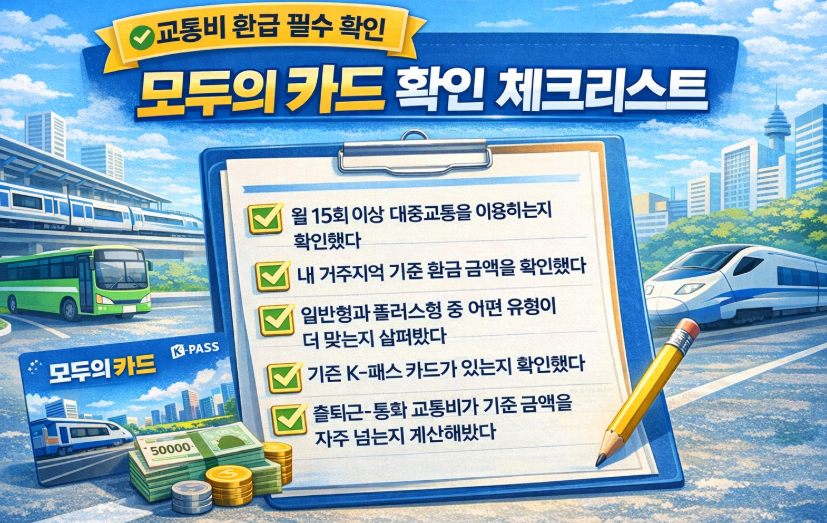 모두의 카드 총정리! 교통비 기준금액 넘기면 초과분 100% 환급받는다