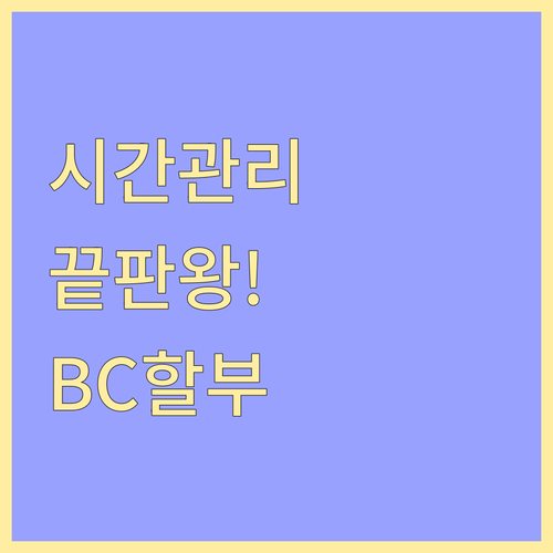 효율적인 시간 관리 기법과 비씨카드 ..