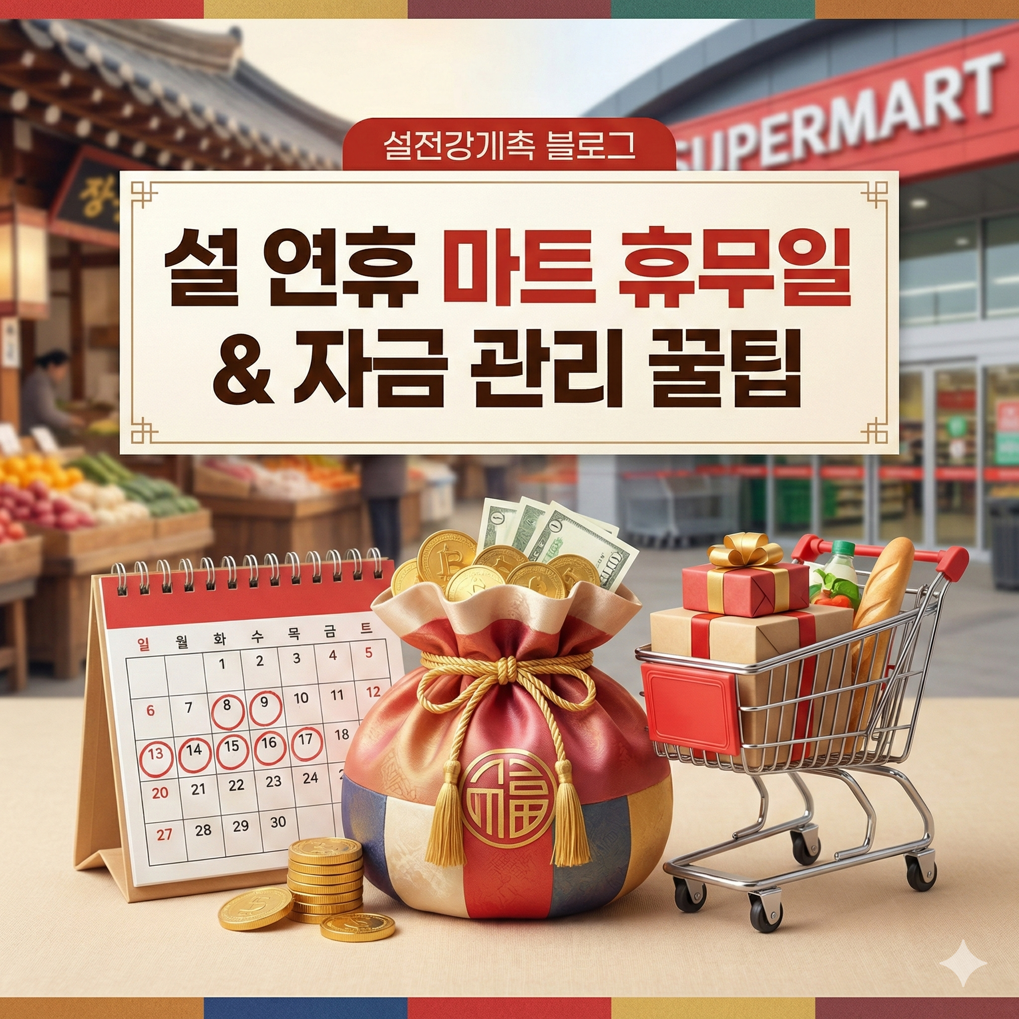 설 연휴 마트 휴무일 완벽 정리와 효율적인 명절 자금 쇼핑 가이드
