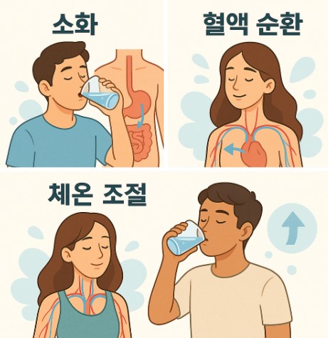 물이 몸 건강에 미치는 영향에 대한 이미지