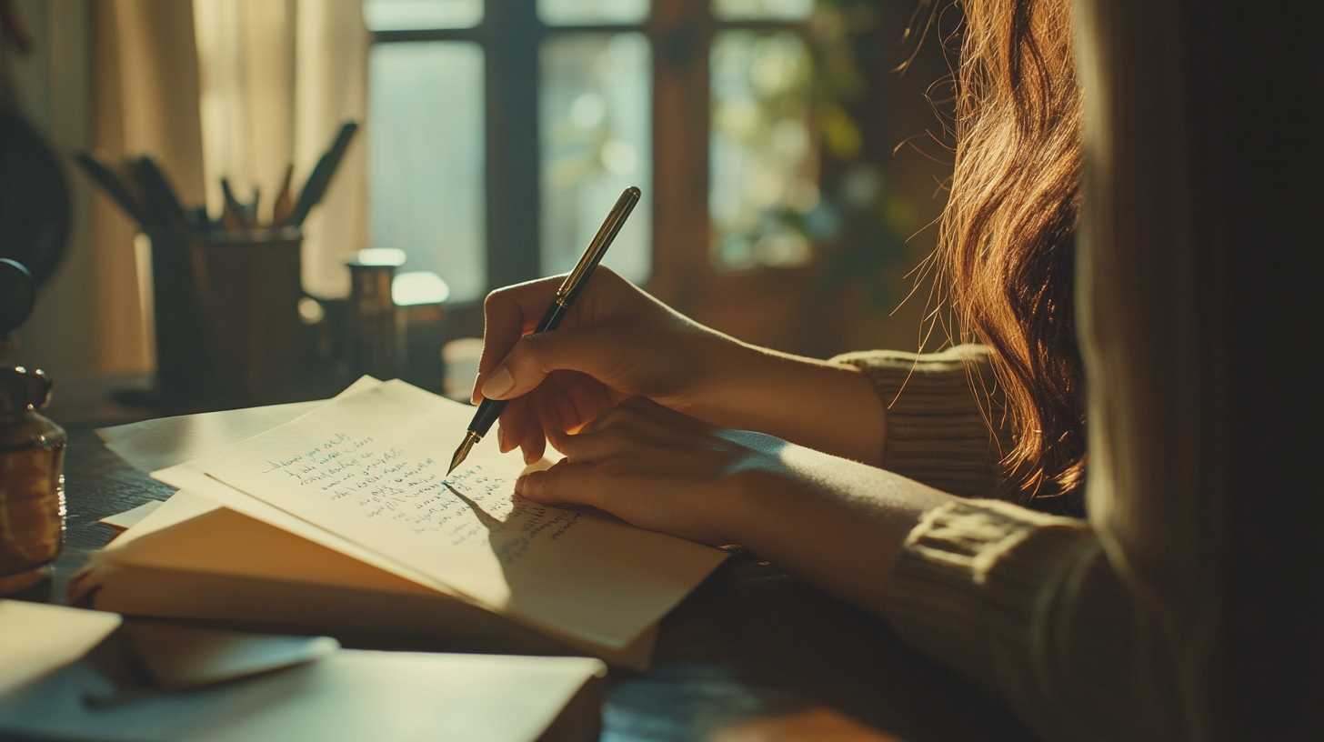 어버이날 선물 추천에서 손편지를 쓰고 있다.