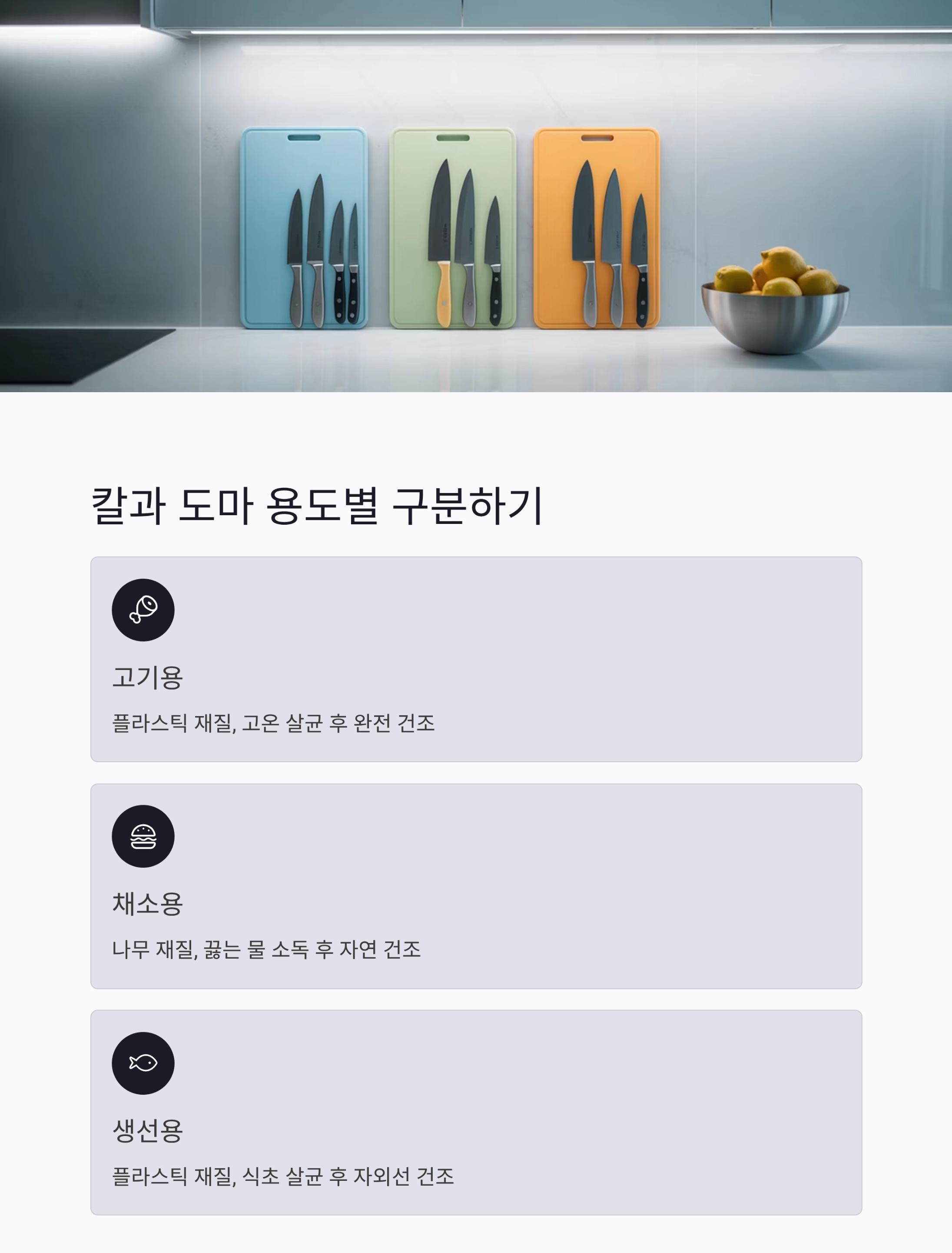 주방 위생의 첫걸음, 칼과 도마 살균의 모든 것