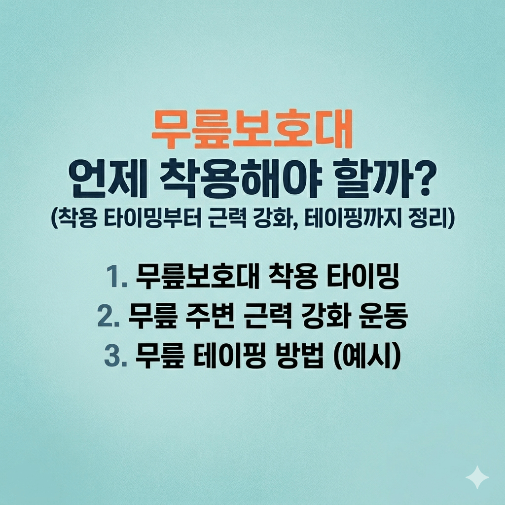 무릎 보호대, 착용 타이밍, 테이핑