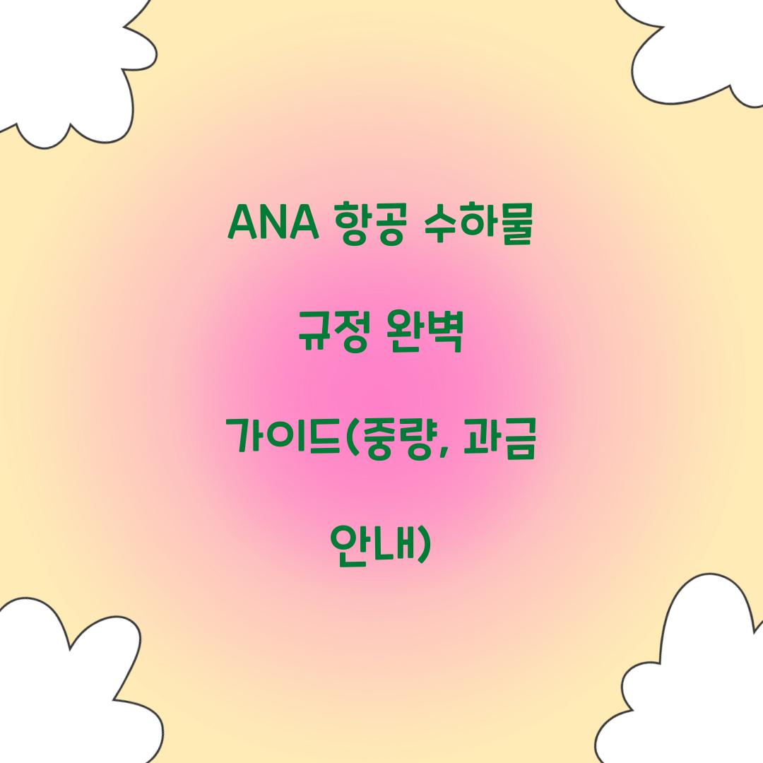 ANA 항공 수하물 규정