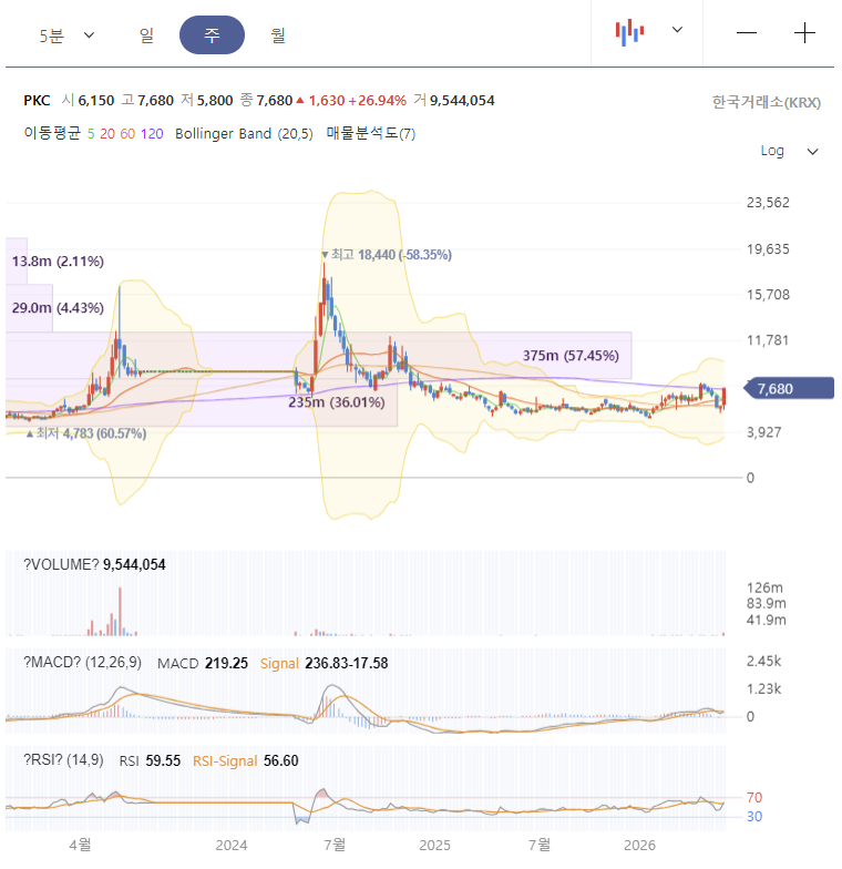 PKC 주가 전망 차트 분석