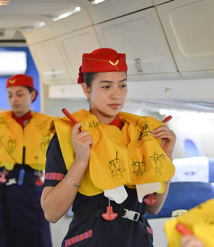 항공기 내 안전교육 이미지