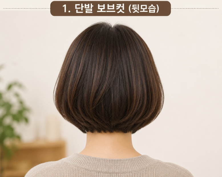 단발 보브컷 뒷모습