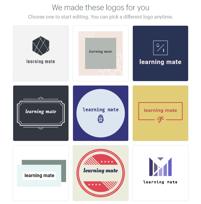 다양한 조합을 통해 나온 로고 아이콘들