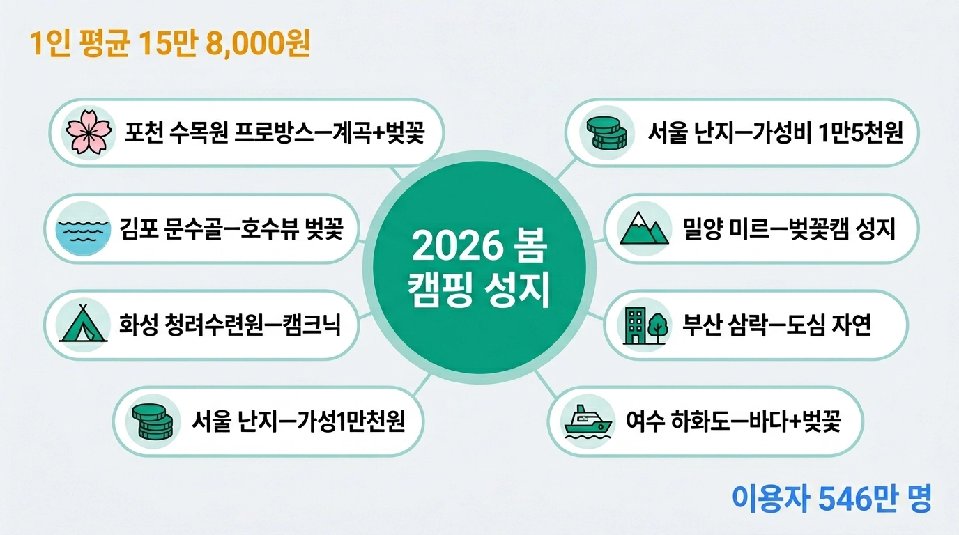 봄 캠핑 성지 7곳 총정리
