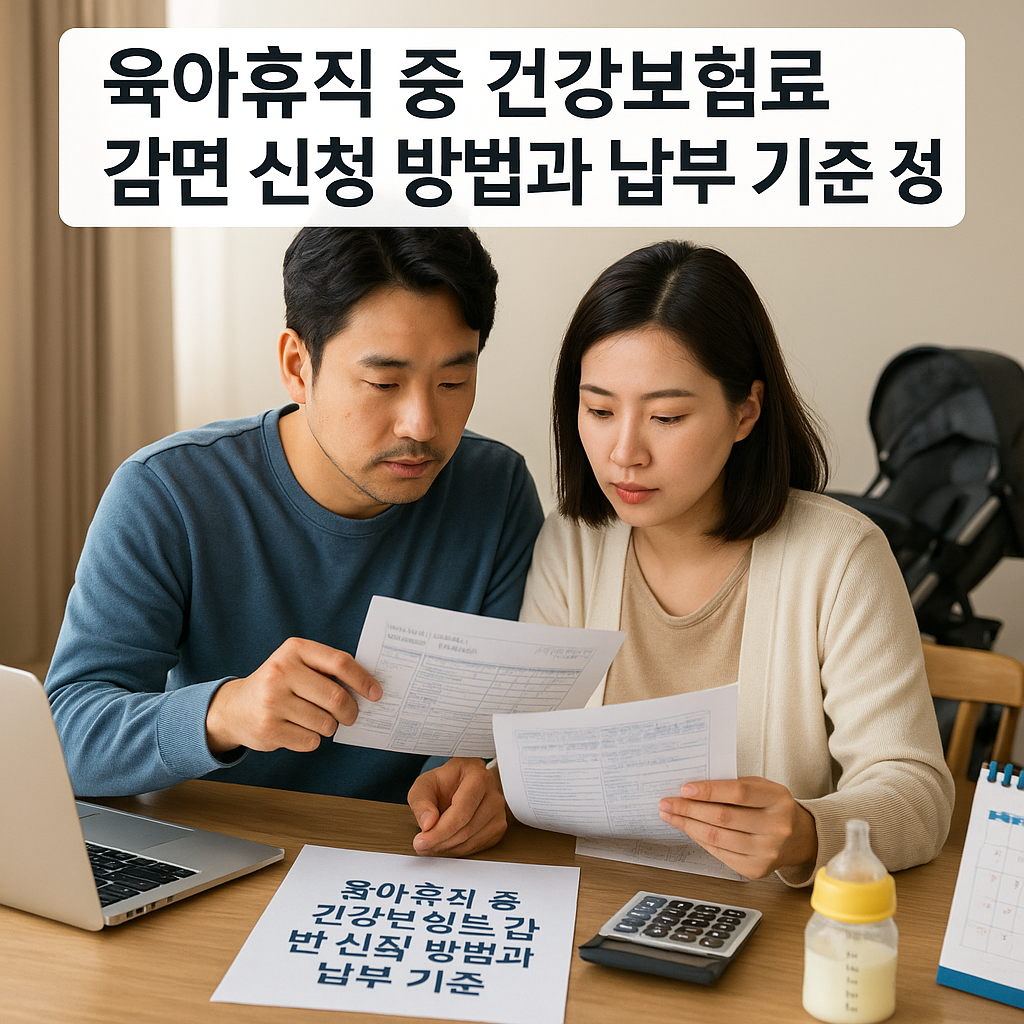 육아휴직 중 건강보험료 감면 신청 방법과 납부 기준 정리