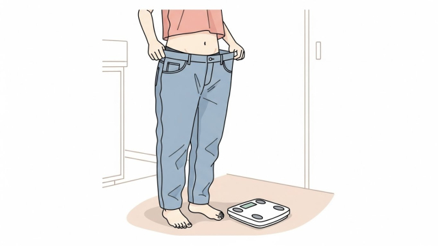 당 수치 변화와 체중 감소를 함께 보여주는 단순 그래픽