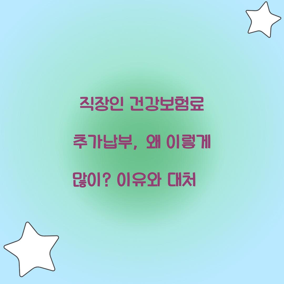 직장인 건강보험료 추가납부