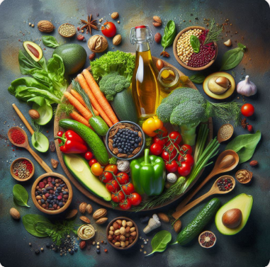 2024 웰빙 트렌드의 일환으로 제철 채소를 활용한 간편식 레시피와 건강한 식생활 팁을 소개하는 블로그 포스트 이미지