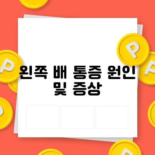왼쪽 배 통증 원인 및 증상