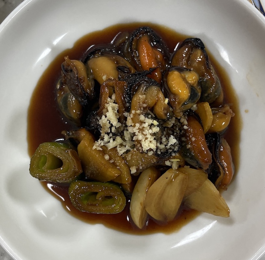 한식조리기능사 실기시험 준비 - 홍합초 - 완성 작품