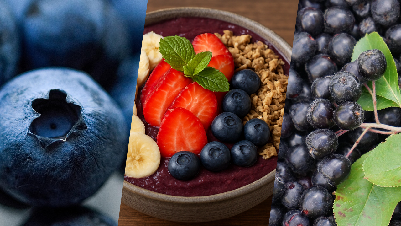블루베리, 아사이볼, 아로니아 사진