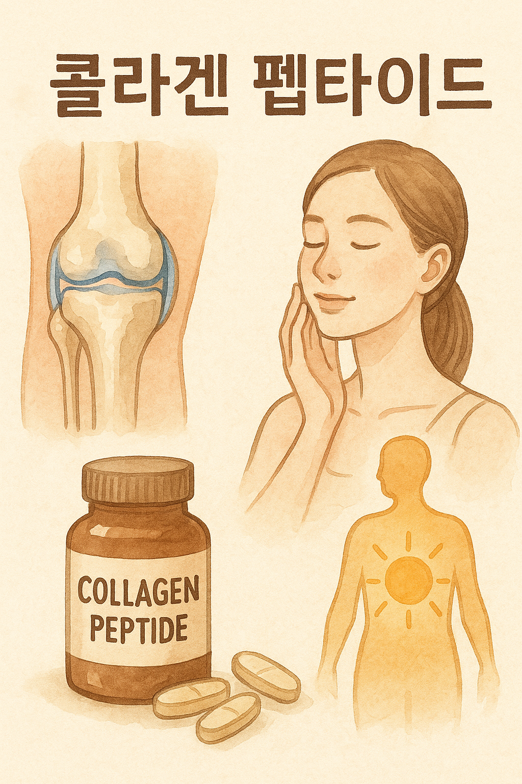 콜라겐 펩타이드가 피부와 관절 건강에 도움을 준다.