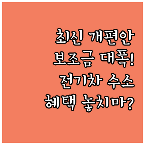 2025년 전기차 수소차 보조금 개편..