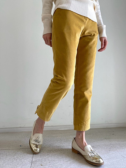 골덴비죠 슬랙스 바지 밑단 디테일