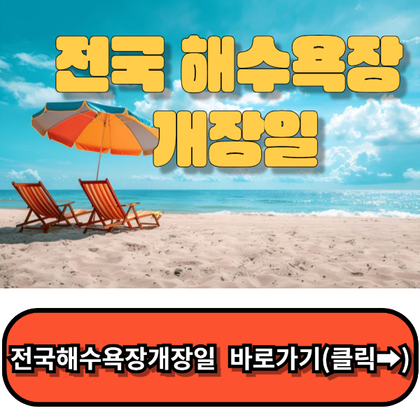 해수욕장개장일 2024전국 해수욕장개장일 총정리
