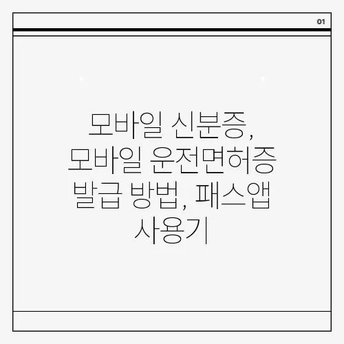 모바일 신분증, 모바일 운전면허증 발급 방법, 패스앱 사용기