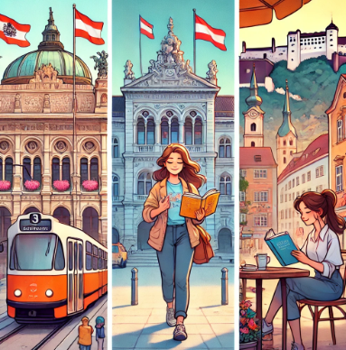 빈, 그라츠, 잘츠부르크에서 어학연수하는 모습 비교 사진