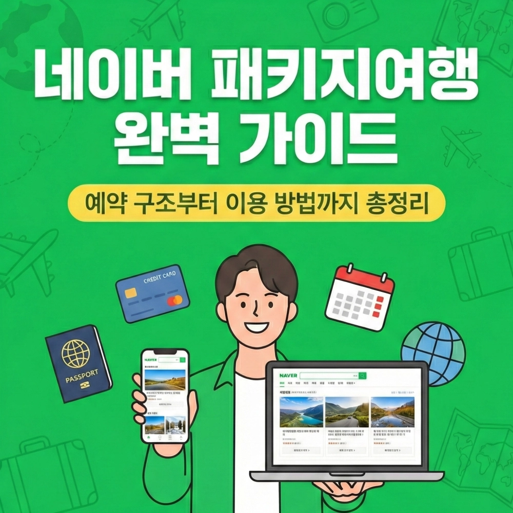 네이버 패키지 여행 완벽 가이드 블로그 썸네일 이미지입니다