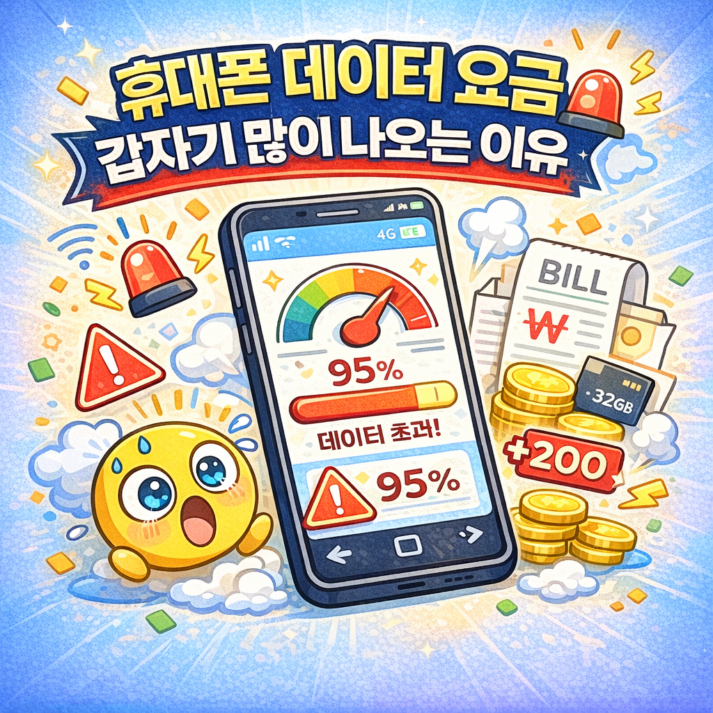 스마트폰 데이터 요금 갑자기 많이 나오는 이유