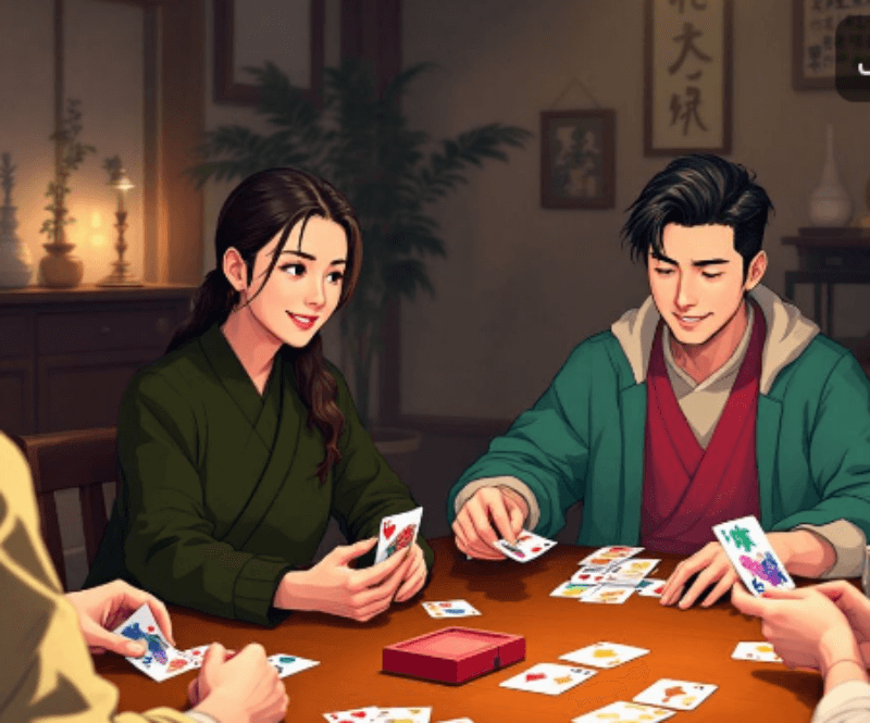 화투치는 사람들 그림