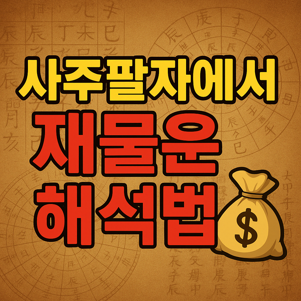 사주팔자에서 재물운 해석법