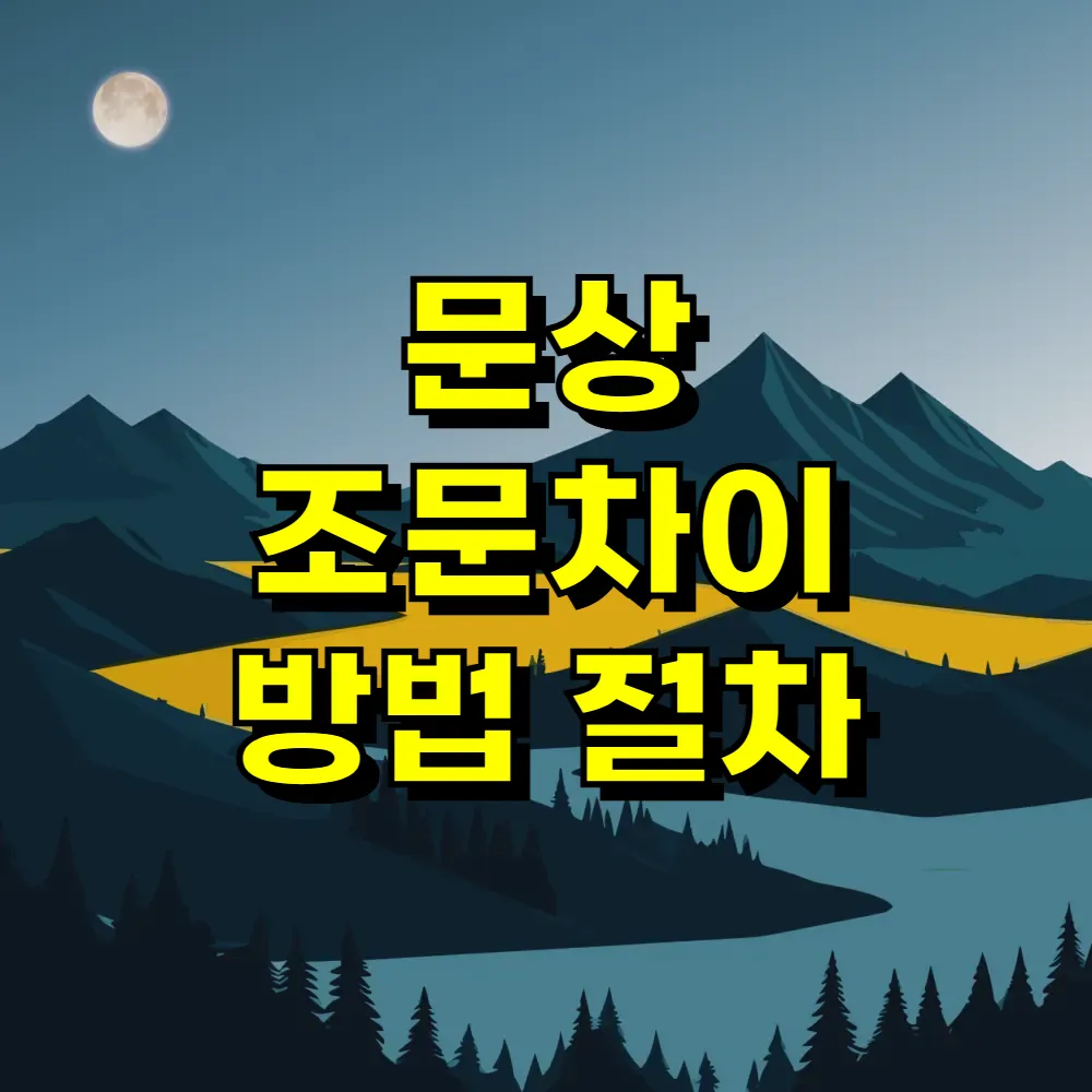 문상 조문차이 방법 절차