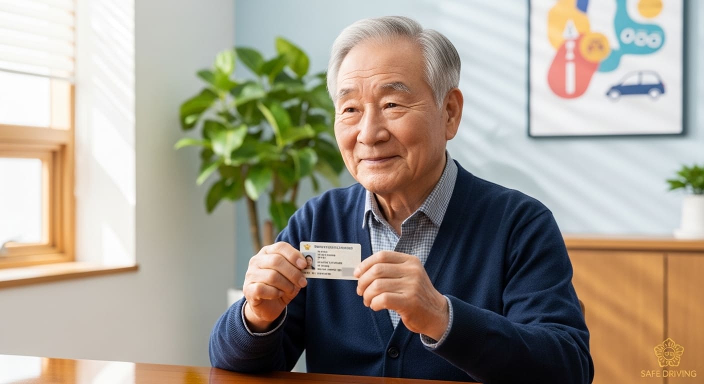 운전면허 반납 지원금을 신청하는 노인 모습
