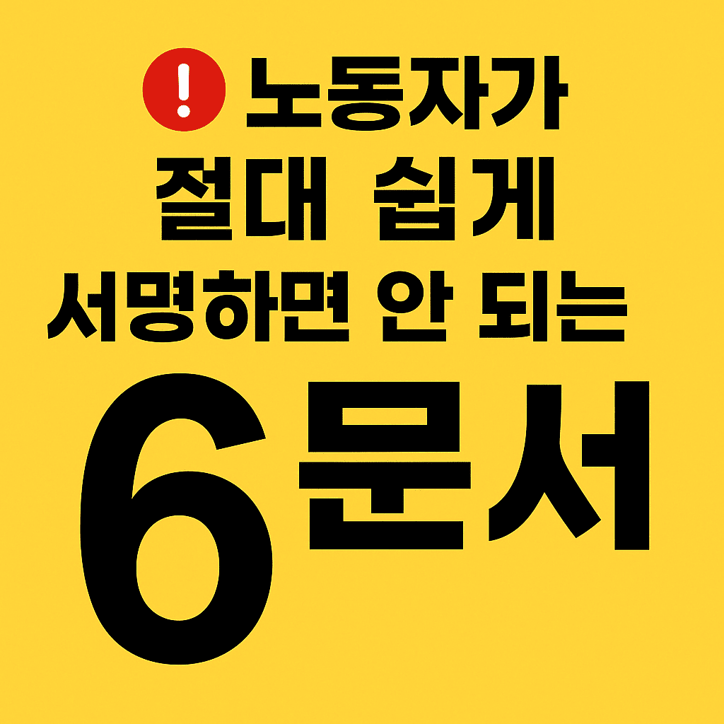 절대 서명 금지 문서 6종