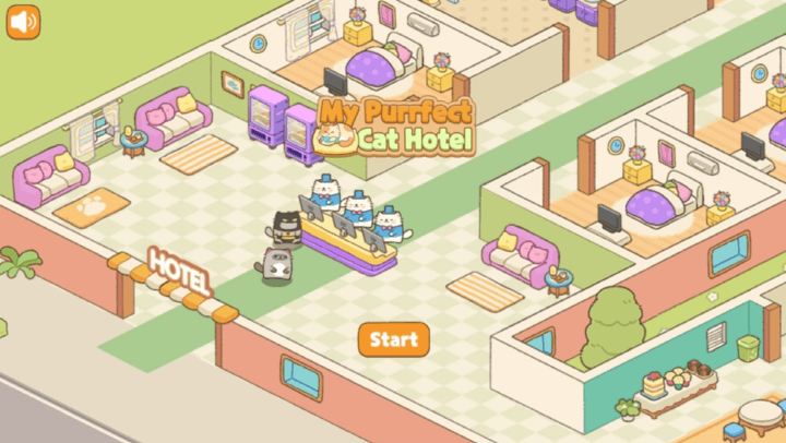마이-퍼펙트-캣-호텔-웹게임-메인-화면