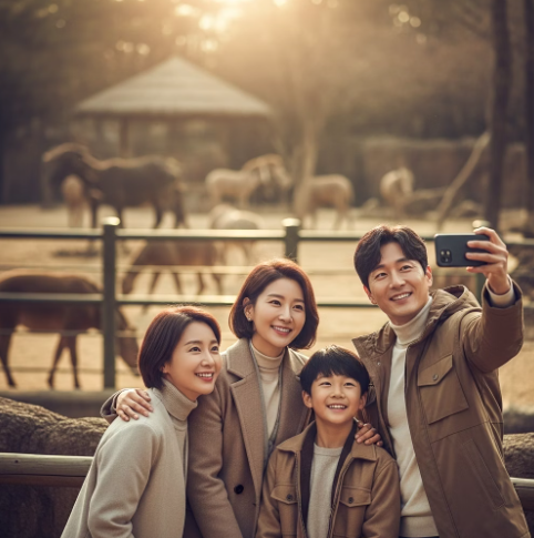 에버랜드 리버트레일 데이트코스 추천 가족 단체사진 이미지