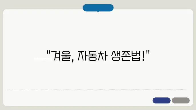 겨울철 자동차 관리 체크마구