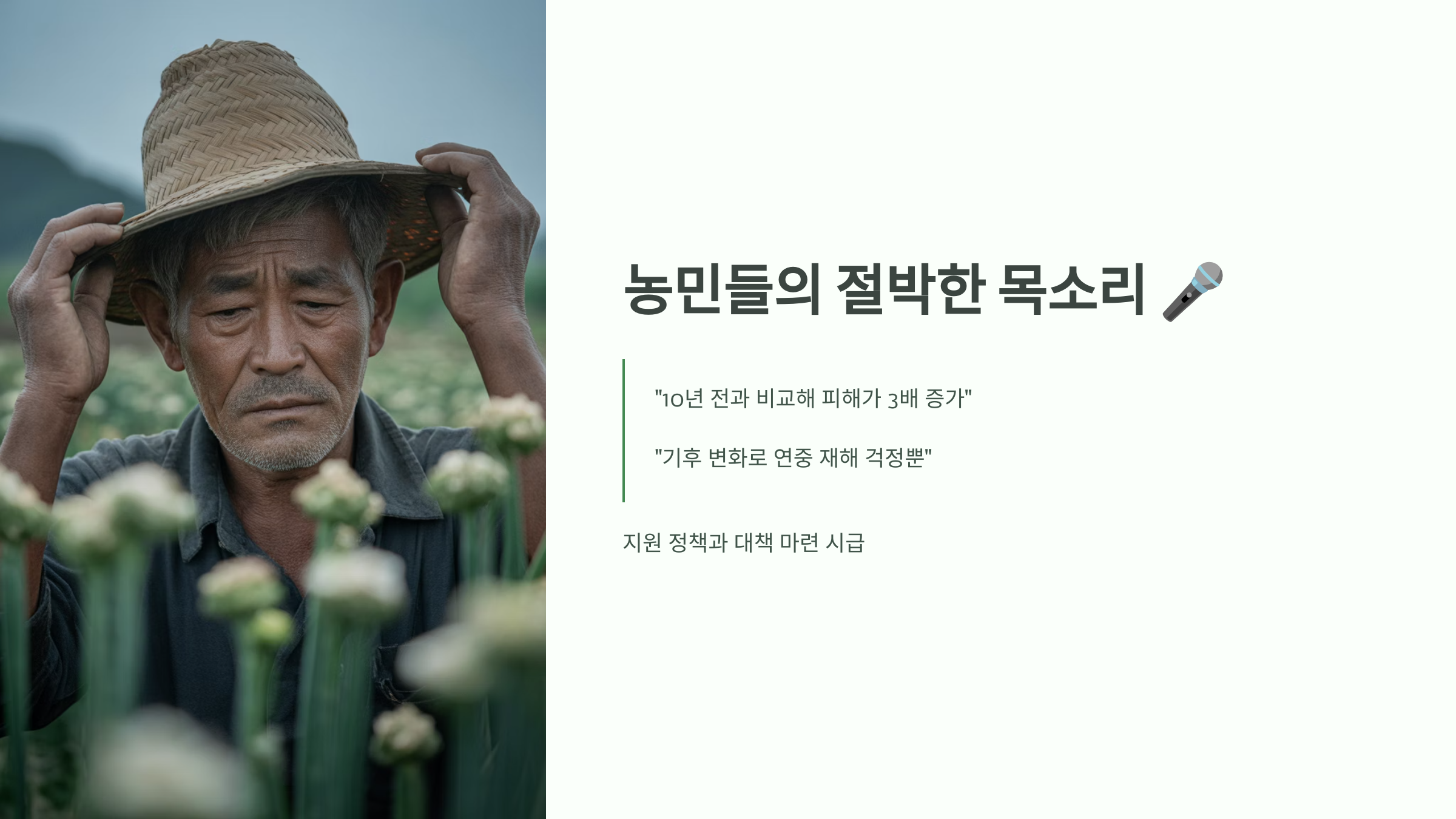 농민들의 절박한 목소리
