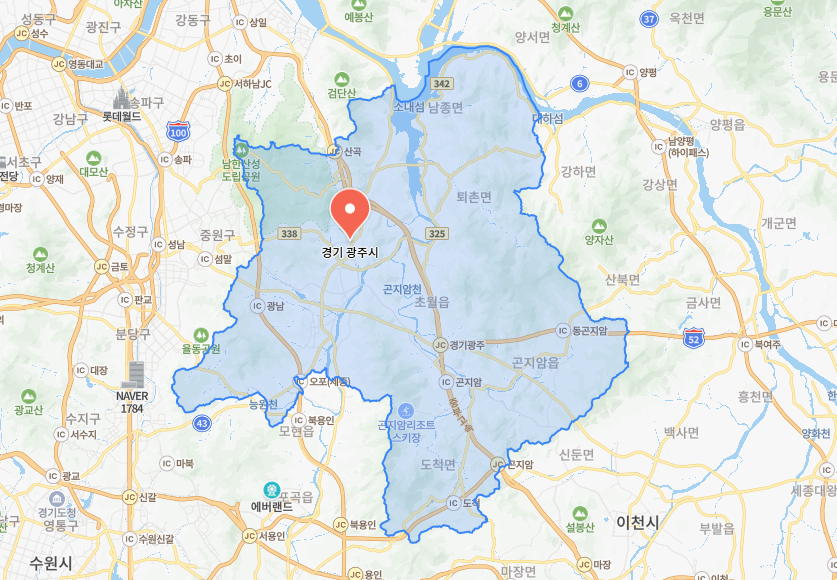 경기도 광주시 지도 캡쳐